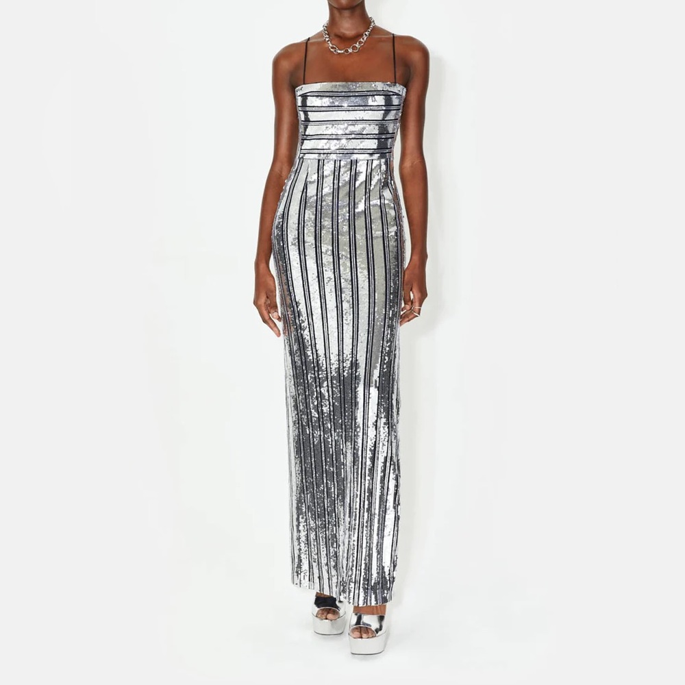 Galvan London - Stargaze bandeau dress - silver